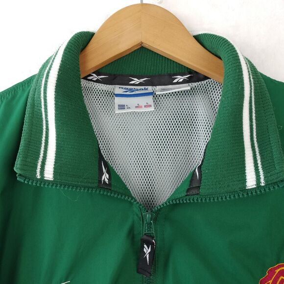 VTG Reebok Jacket Mens Large Green 1/2 Zip Pullover Mesh Lined Vent Windbreaker - Picture 7 of 16
